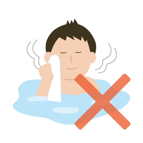 Etiquette Rule No.1 Don’t put your towel in the bath tubs.